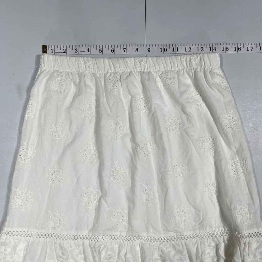 Diva Cottagecore Renfair Eyelet Tiered Midi Skirt Dainty Womens Medium Boho Chic - Picture 5 of 9